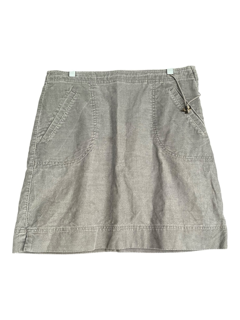 J. Jill Gray Cotton Corduroy Drawstring Utility A-Line Mini Skirt Size 8